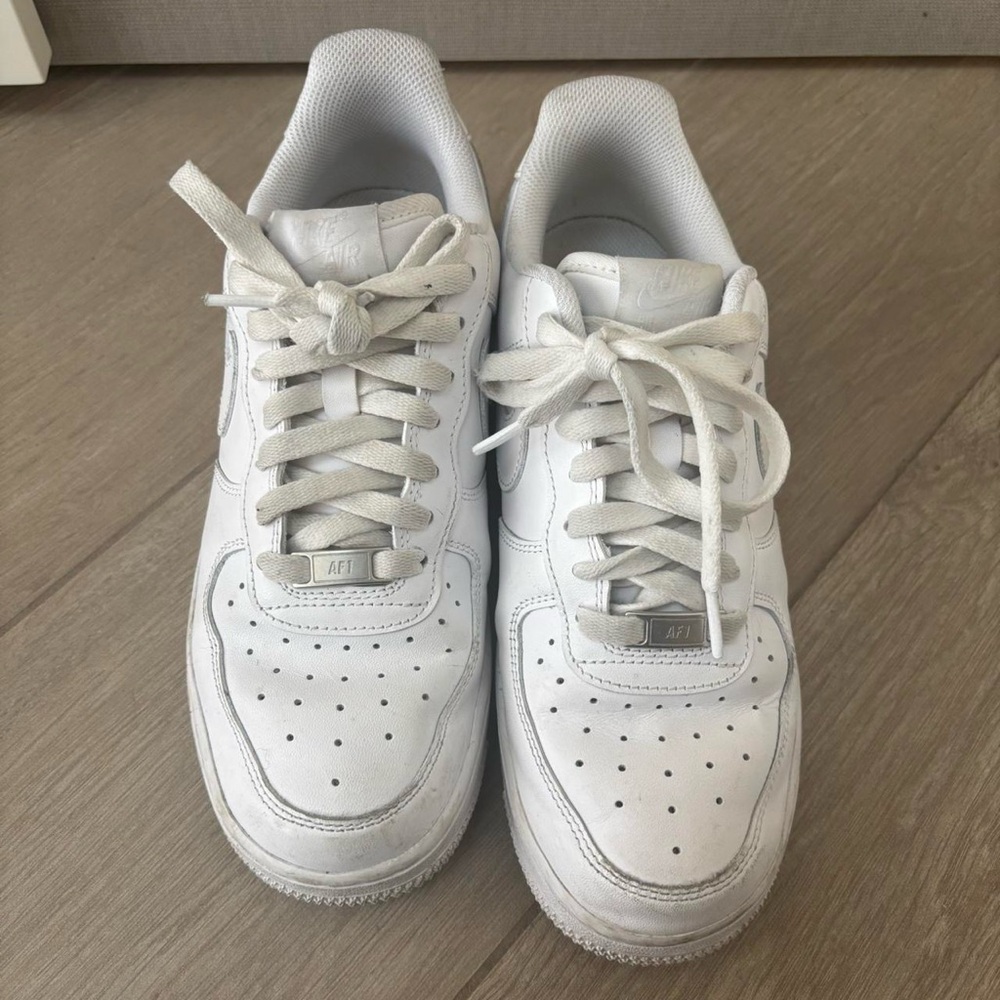 Nike White Sneakers with Perforated Design